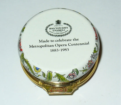 HALCYON DAYS ENGLISH ENAMEL BOX -FLOWERS- METROPOLITAN OPERA CENTENNIAL - CARMEN