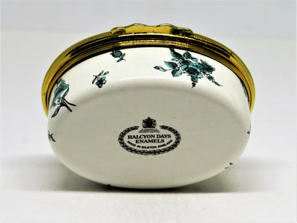 HALCYON DAYS ENAMEL BOX - ANTIQUE REPRODUCTION - WHIMSICAL COURTING DOGS - LOVE