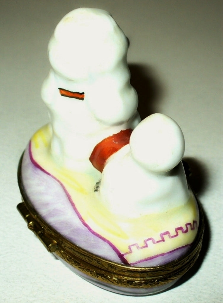 LIMOGES FRANCE BOX - WHITE FRENCH POODLE & GROOMING ACCESSORIES - DOG - PUPPY