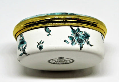 HALCYON DAYS ENAMEL BOX - ANTIQUE REPRODUCTION - WHIMSICAL COURTING DOGS - LOVE