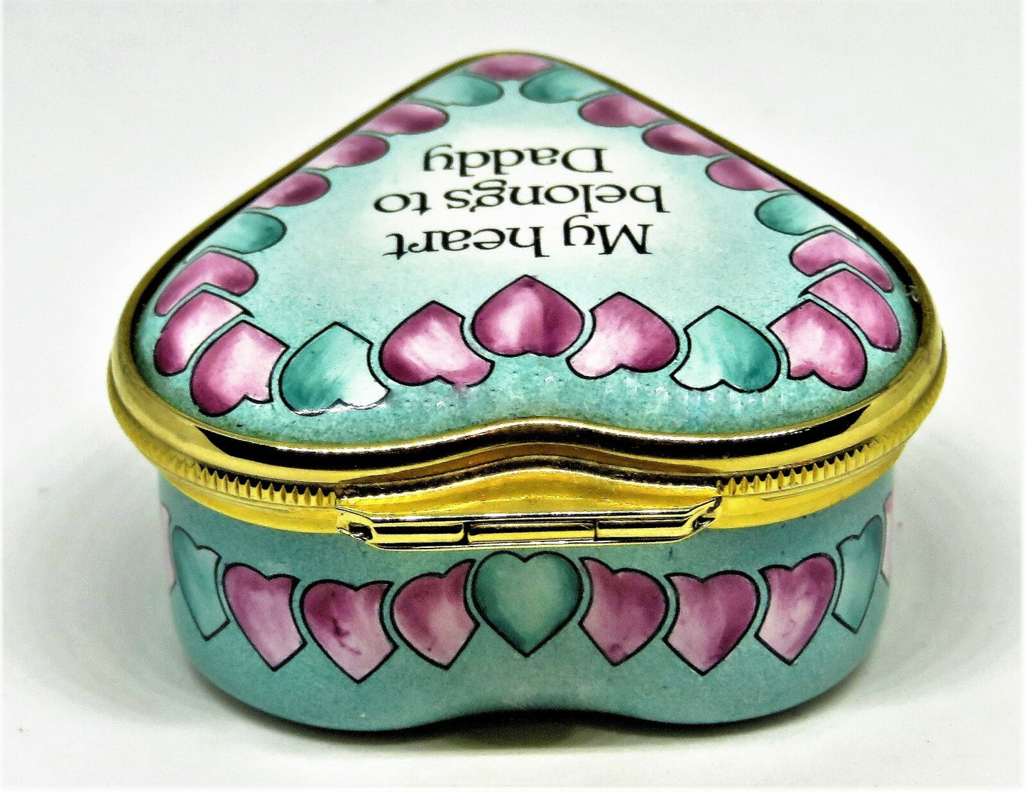 HALCYON DAYS ENAMEL BOX - "MY HEART BELONGS TO DADDY" - HORCHOW - FATHER'S DAY