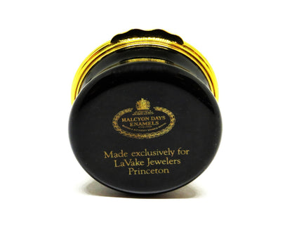 HALCYON DAYS ENAMEL BOX - PRINCETON UNIVERSITY -TIGER MASCOT- LATIN SEAL & MOTTO