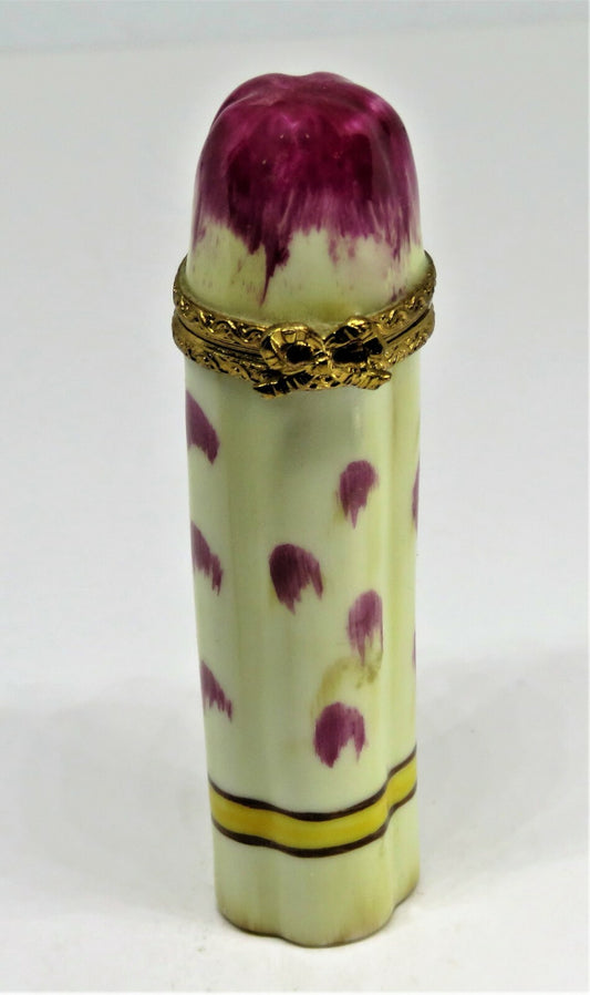 LIMOGES FRANCE BOX - BUNCH OF ASPARAGUS & PURPLE TIPS - VEGETABLES - LE 55/1000