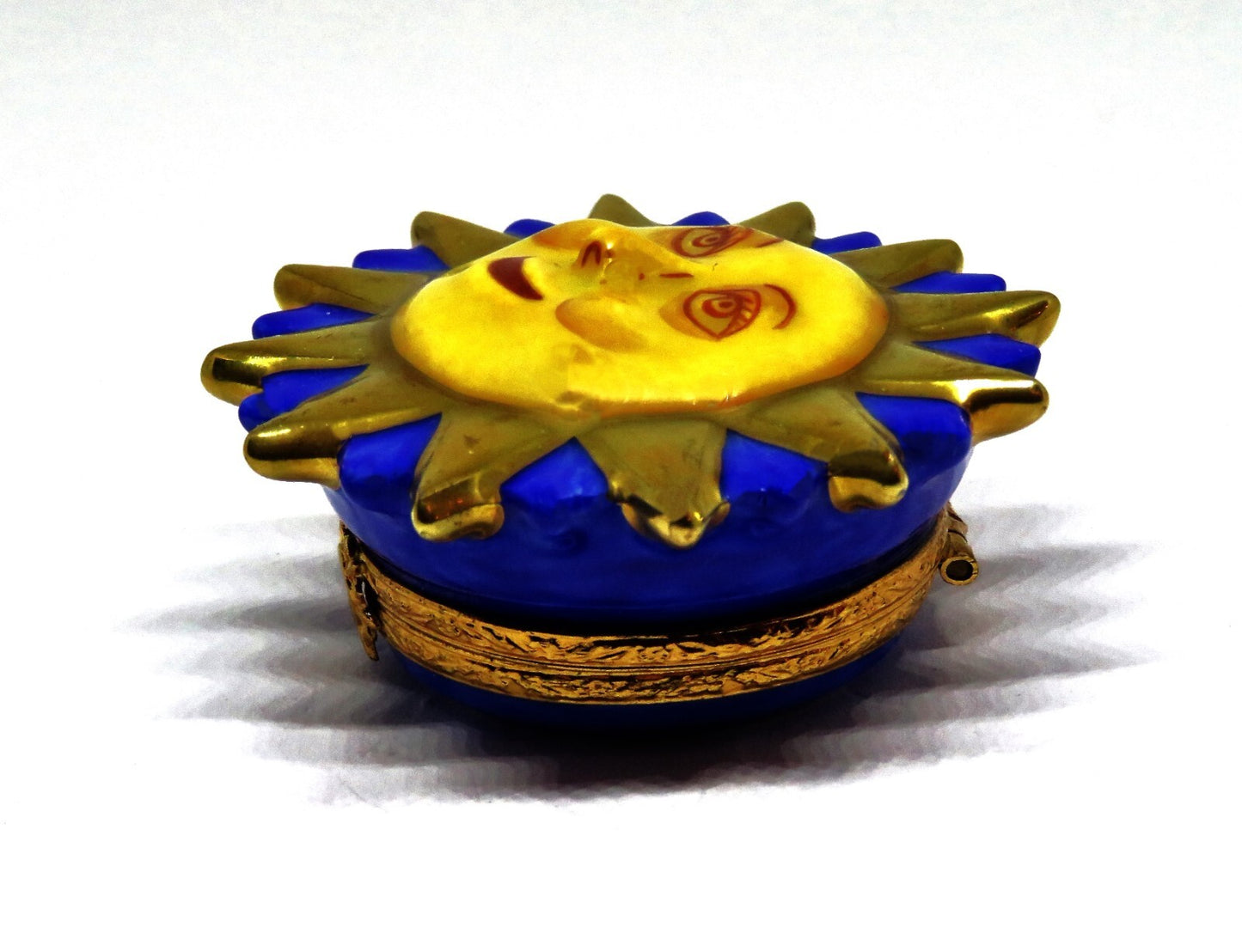 LIMOGES FRANCE BOX - ARTORIA - SUNBURST - SMILING SUN FACE - GOLD RAYS - LE #51