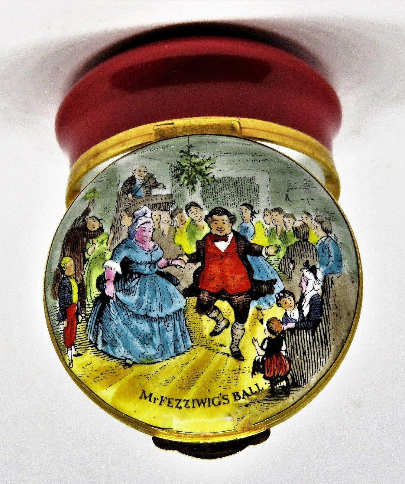 CRUMMLES ENAMEL BOX- HARRODS CHRISTMAS 1980 - "A CHRISTMAS CAROL" - DICKENS - LE