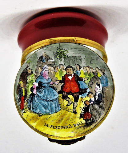 CRUMMLES ENAMEL BOX- HARRODS CHRISTMAS 1980 - "A CHRISTMAS CAROL" - DICKENS - LE