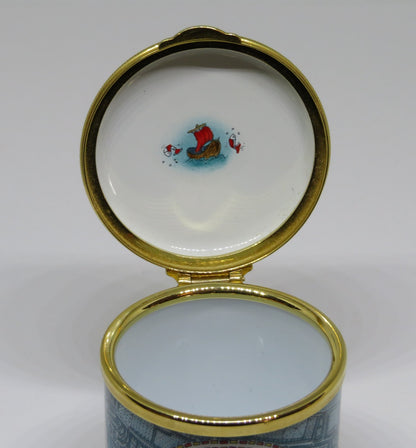 STAFFORDSHIRE ENGLISH ENAMEL BOX - LONDON LANDMARKS - TOWER OF LONDON - BIG BEN