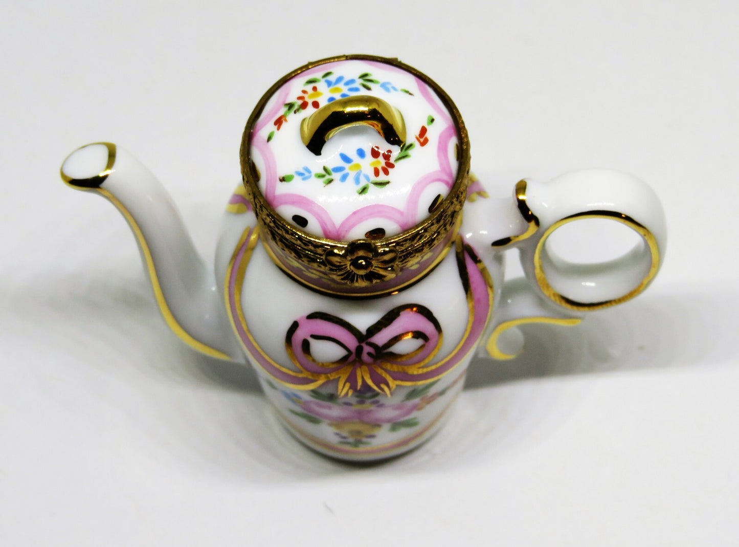 LIMOGES FRANCE BOX ~ ROCHARD ~ FLORAL TEAPOT ~ ROSES ~ TEA POT ~ COFFEE POT