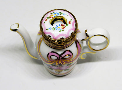 LIMOGES FRANCE BOX ~ ROCHARD ~ FLORAL TEAPOT ~ ROSES ~ TEA POT ~ COFFEE POT