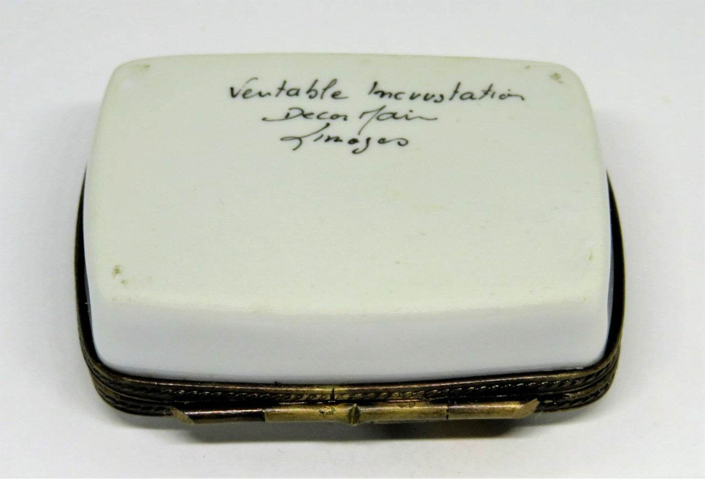 LIMOGES FRANCE BOX - NORDSTROM RECTANGLE - "N" - GOLD INCRUSTATION