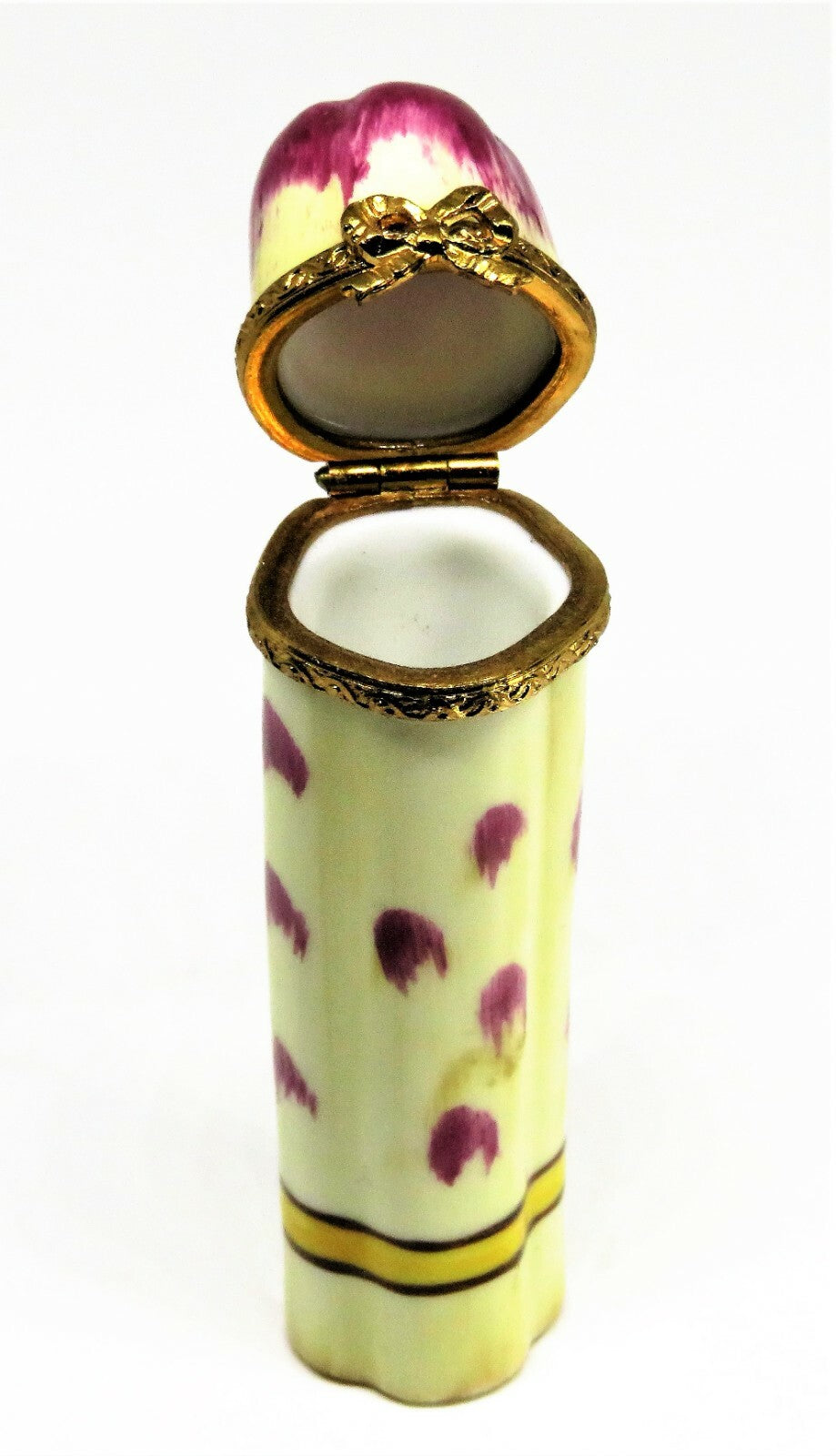 LIMOGES FRANCE BOX - BUNCH OF ASPARAGUS & PURPLE TIPS - VEGETABLES - LE 55/1000