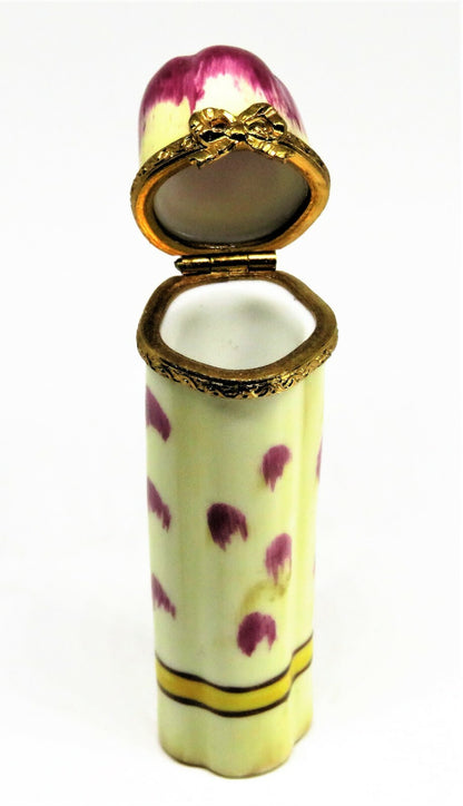 LIMOGES FRANCE BOX - BUNCH OF ASPARAGUS & PURPLE TIPS - VEGETABLES - LE 55/1000