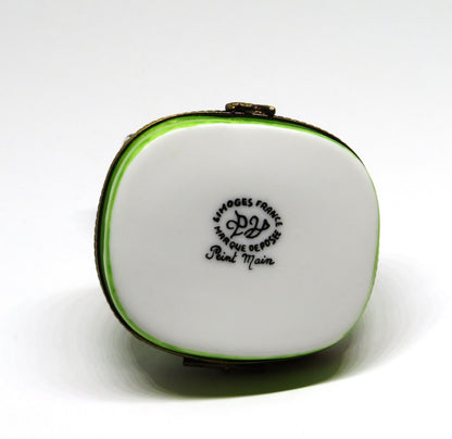 LIMOGES BOX - PARRY-VIELLE - BASEBALL PLAYING BUNNY - RABBIT - BALL & BAT & MITT