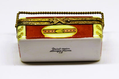 LIMOGES FRANCE BOX - SHOE BOX & DISPLAY RACK & PAIR OF MEN'S SHOES - SHOE HORN