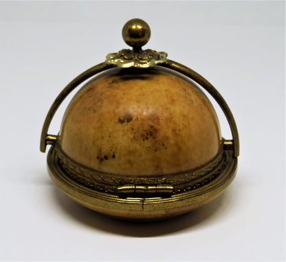 LIMOGES FRANCE BOX - DOMED CHEESE SERVER & KNIFE - CAMEMBERT - FROMAGE & LEAVES