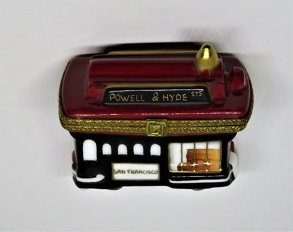 LIMOGES FRANCE BOX - ROCHARD - SAN FRANCISCO CABLE CAR - POWELL & HYDE STREETS