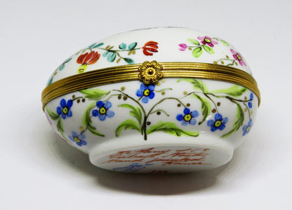 LIMOGES BOX- TIFFANY & CO. PRIVATE STOCK - LE TALLEC - FLORAL EGG -FLOWERS- 1989