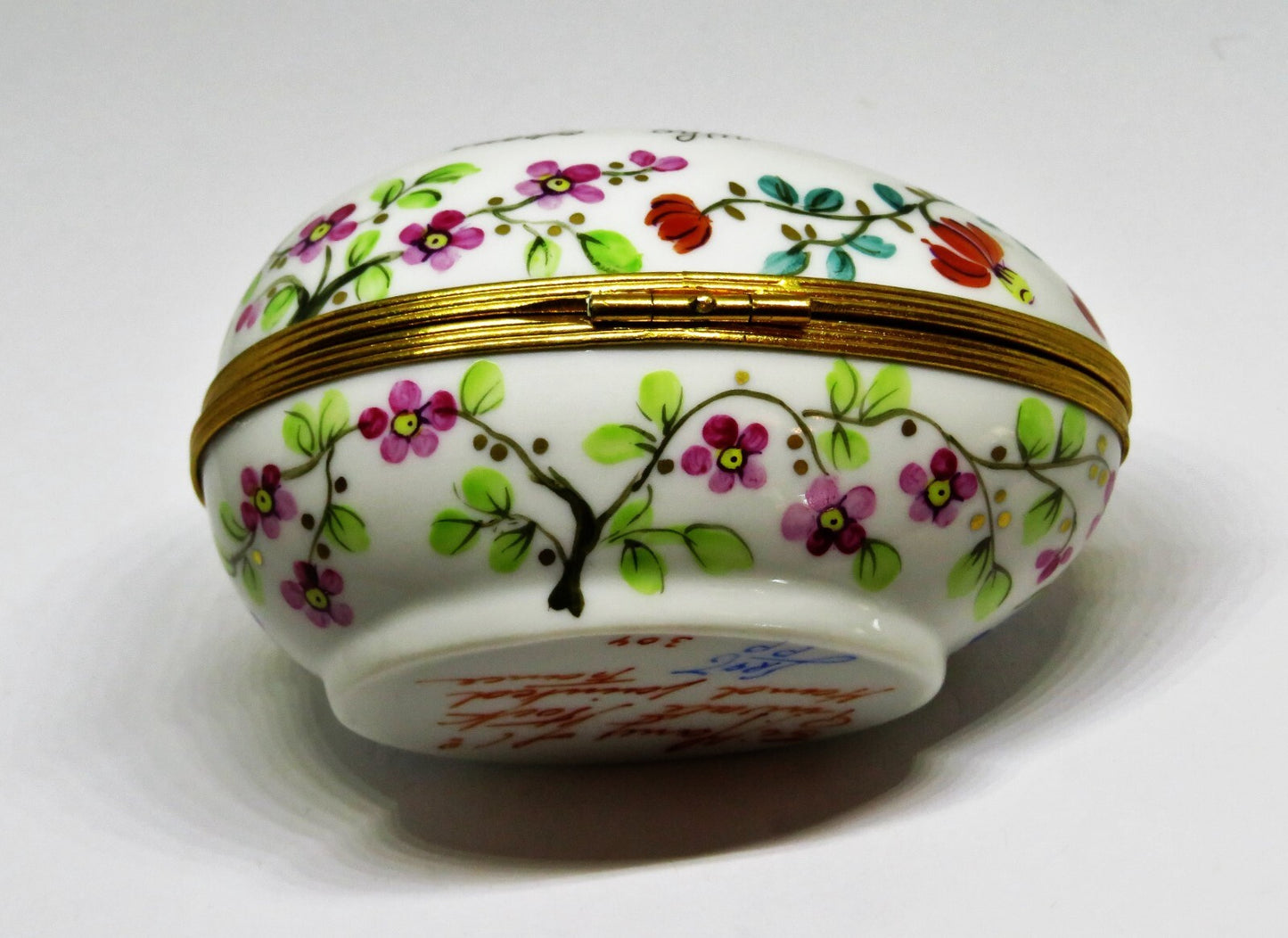 LIMOGES BOX- TIFFANY & CO. PRIVATE STOCK - LE TALLEC - FLORAL EGG -FLOWERS- 1989