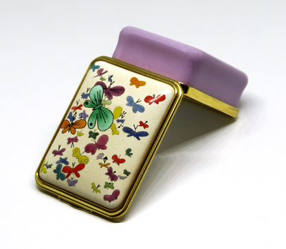 HALCYON DAYS ENAMEL BOX - ANDY WARHOL - "BUTTERFLIES" - BUTTERFLY - POP ART