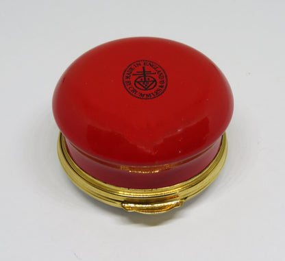 CRUMMLES ENGLISH ENAMEL BOX- ANNO DOMINI CHRISTMAS 1976 - ROBIN & HOLLY & CHURCH