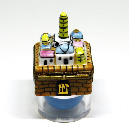 LIMOGES IMPORTS BOX -JUDAICA- HANUKKAH DREIDEL - WALLED CITY OF JERUSALEM - RARE