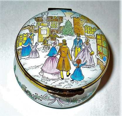CRUMMLES ENAMEL BOX - HARRODS CHRISTMAS 1988 - VILLAGE TOWN SQUARE - LE