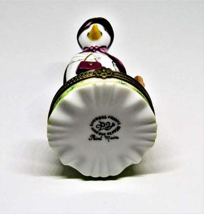 LIMOGES FRANCE BOX -PARRY-VIEILLE- JEMIMA PUDDLEDUCK & 3D FENCE - BEATRIX POTTER