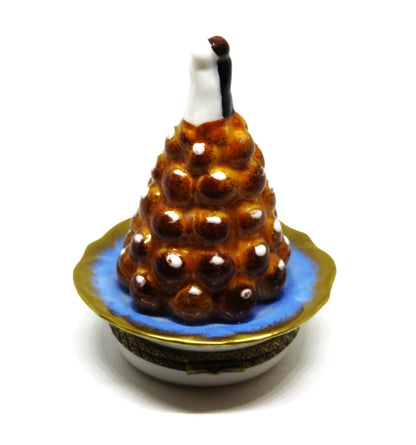 LIMOGES BOX - PARRY-VIEILLE - FRENCH CROQUEMBOUCHE WEDDING CAKE - BRIDE & GROOM