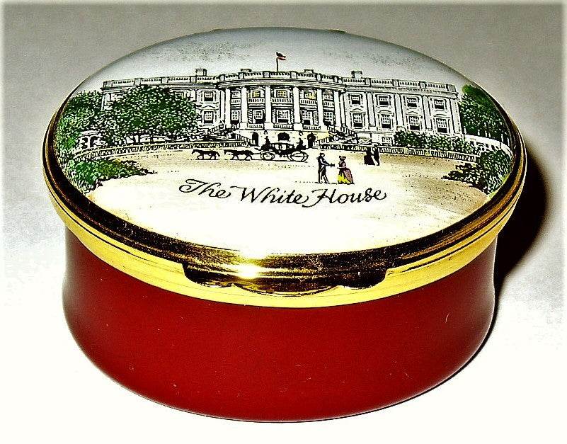 CRUMMLES ENGLISH ENAMEL BOX - THE WHITE HOUSE - U. S. PRESIDENTS - WASHINGTON DC