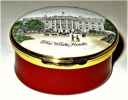 CRUMMLES ENGLISH ENAMEL BOX - THE WHITE HOUSE - U. S. PRESIDENTS - WASHINGTON DC