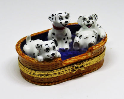 LIMOGES FRANCE BOX- ARTORIA - "101 DALMATIANS" - WALT DISNEY - DOGS - PUPPY - LE