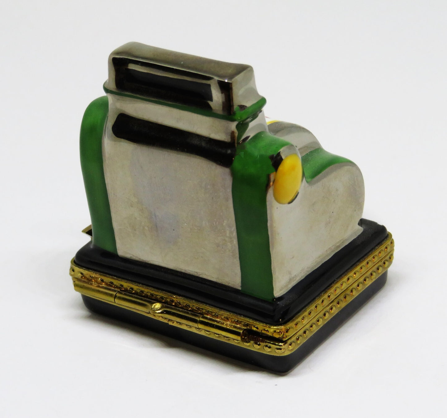 LIMOGES FRANCE BOX - ANTIQUE SLOT MACHINE - ONE-ARMED BANDIT - METAL HOPPER