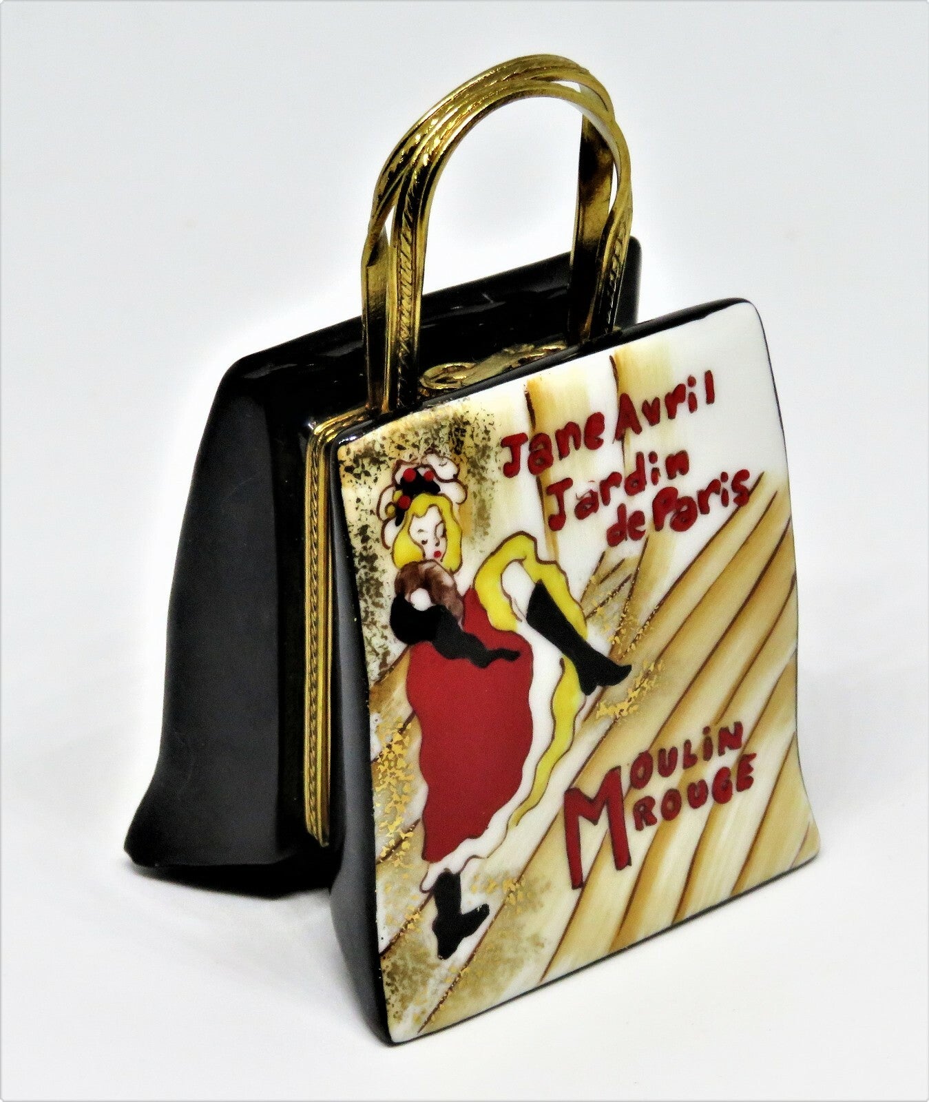 LIMOGES FRANCE BOX - MOULIN ROUGE PURSE & SHOES - TOULOUSE-LAUTREC - PARIS - LE