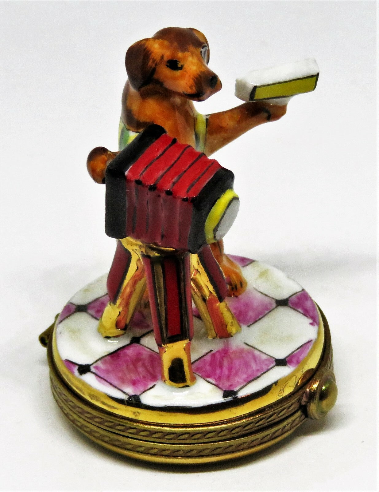 LIMOGES FRANCE BOX - CHAMART - WHIMSICAL SPANIEL DOG & CAMERA - PHOTOGRAPHER