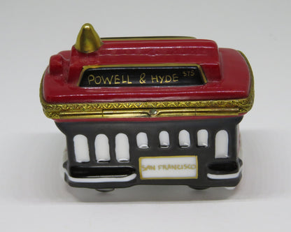 LIMOGES FRANCE BOX - ROCHARD - SAN FRANCISCO CABLE CAR - POWELL & HYDE STREETS