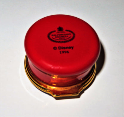 HALCYON DAYS ENAMEL BOX -DISNEY- MICKEY MOUSE PLAYING FOOTBALL - SUPER BOWL -MIB