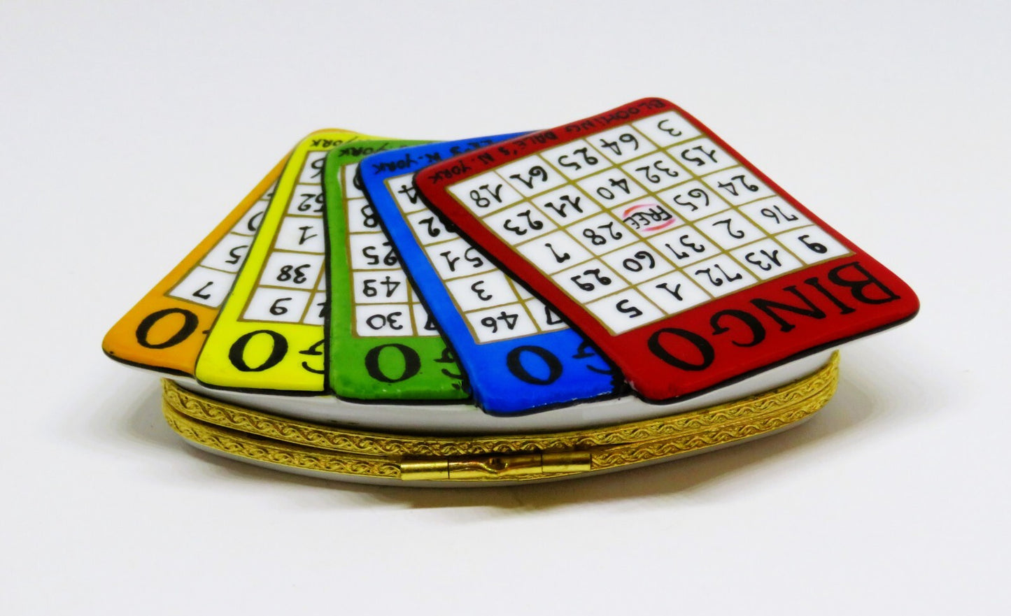 LIMOGES FRANCE BOX - SET OF BINGO CARDS - BLOOMINGDALE'S EXCLUSIVE - GAMES - LE
