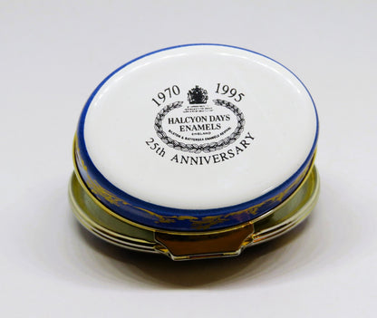 HALCYON DAYS ENGLISH ENAMEL BOX - ANTIQUE LONDON FLORAL - FLOWERS - 18TH CENTURY