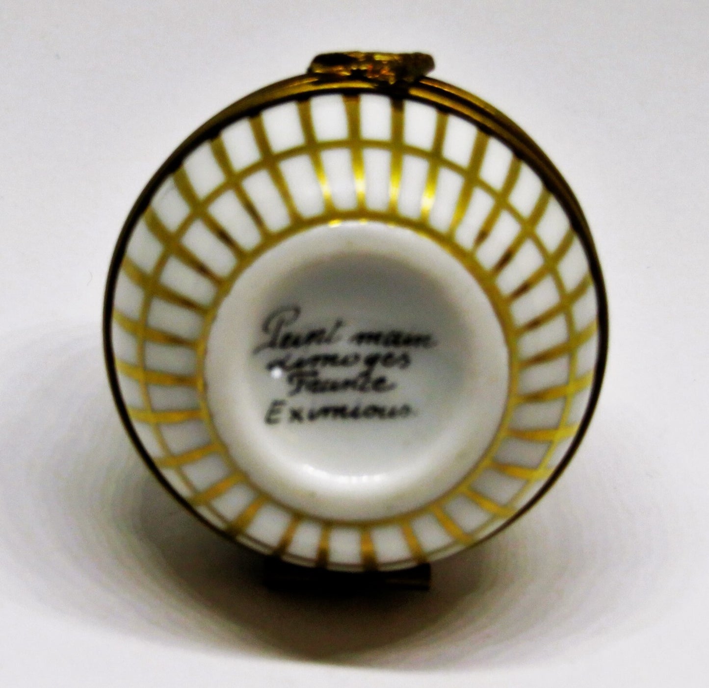 LIMOGES FRANCE BOX ~ EXIMIOUS ~ SONG BIRDS IN A ROUND CAGE ~ MUSICAL NOTES