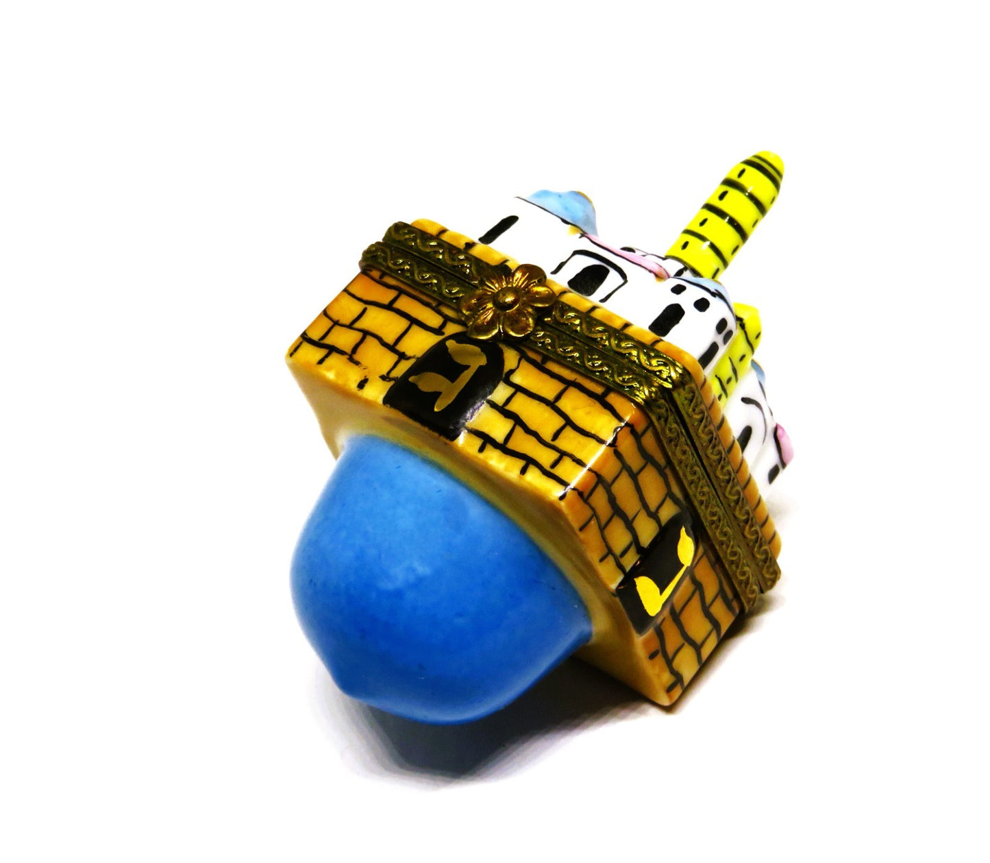 LIMOGES IMPORTS BOX -JUDAICA- HANUKKAH DREIDEL - WALLED CITY OF JERUSALEM - RARE