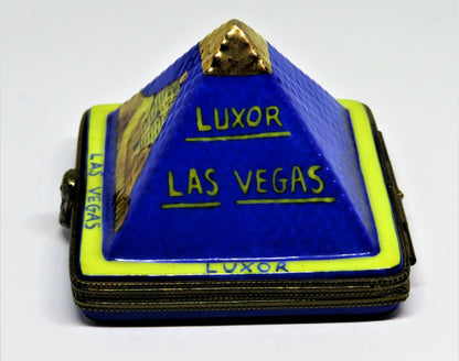 LIMOGES BOX- LUXOR EGYPTIAN PYRAMID - LAS VEGAS - SPHINX - PHARAOH - RARE