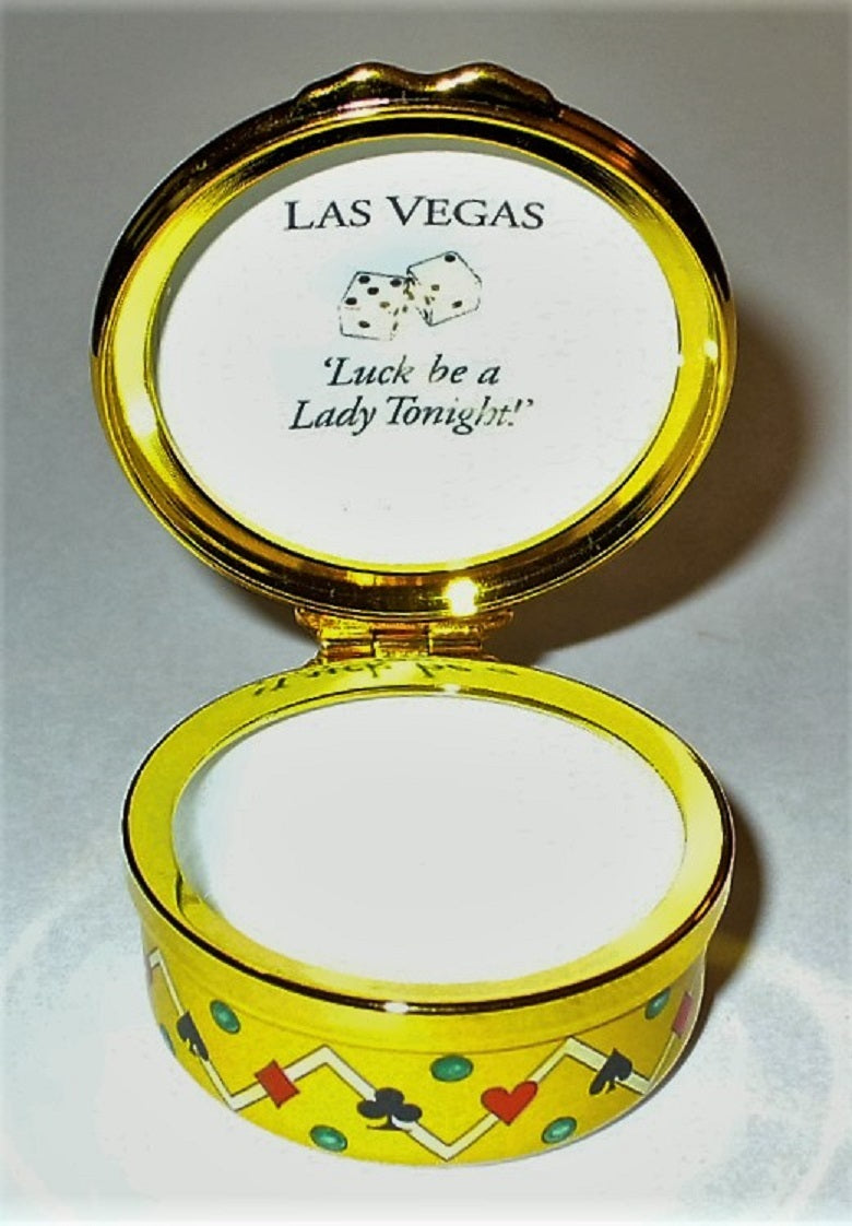 HALCYON DAYS ENAMEL BOX - LAS VEGAS - CASINOS & HOTELS - GAMING - GAMBLING - MIB