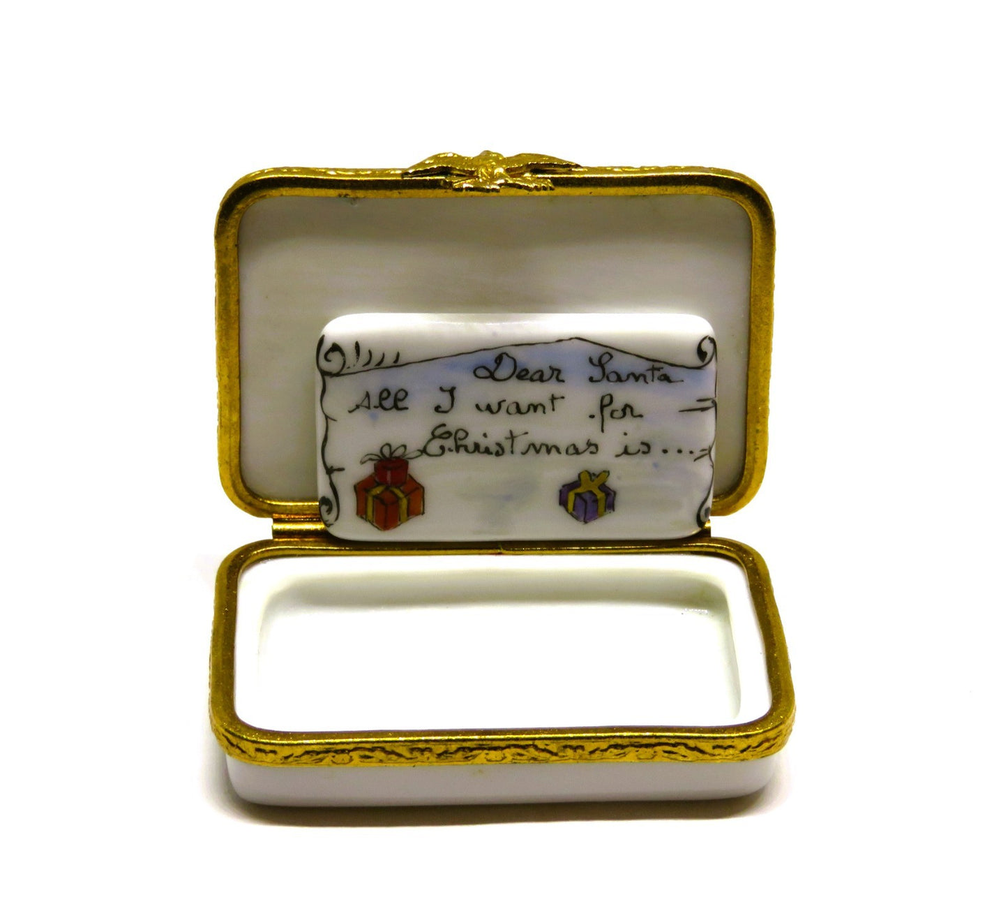 LIMOGES FRANCE BOX - ARTORIA - STAMPED ENVELOPE & LETTER TO SANTA CLAUS - LE 450