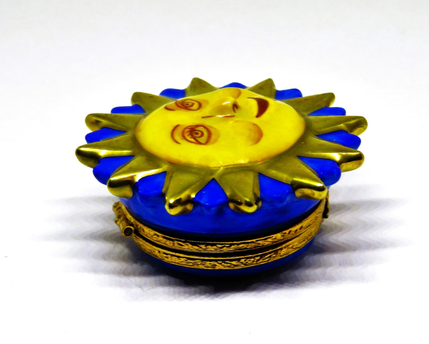 LIMOGES FRANCE BOX - ARTORIA - SUNBURST - SMILING SUN FACE - GOLD RAYS - LE #51