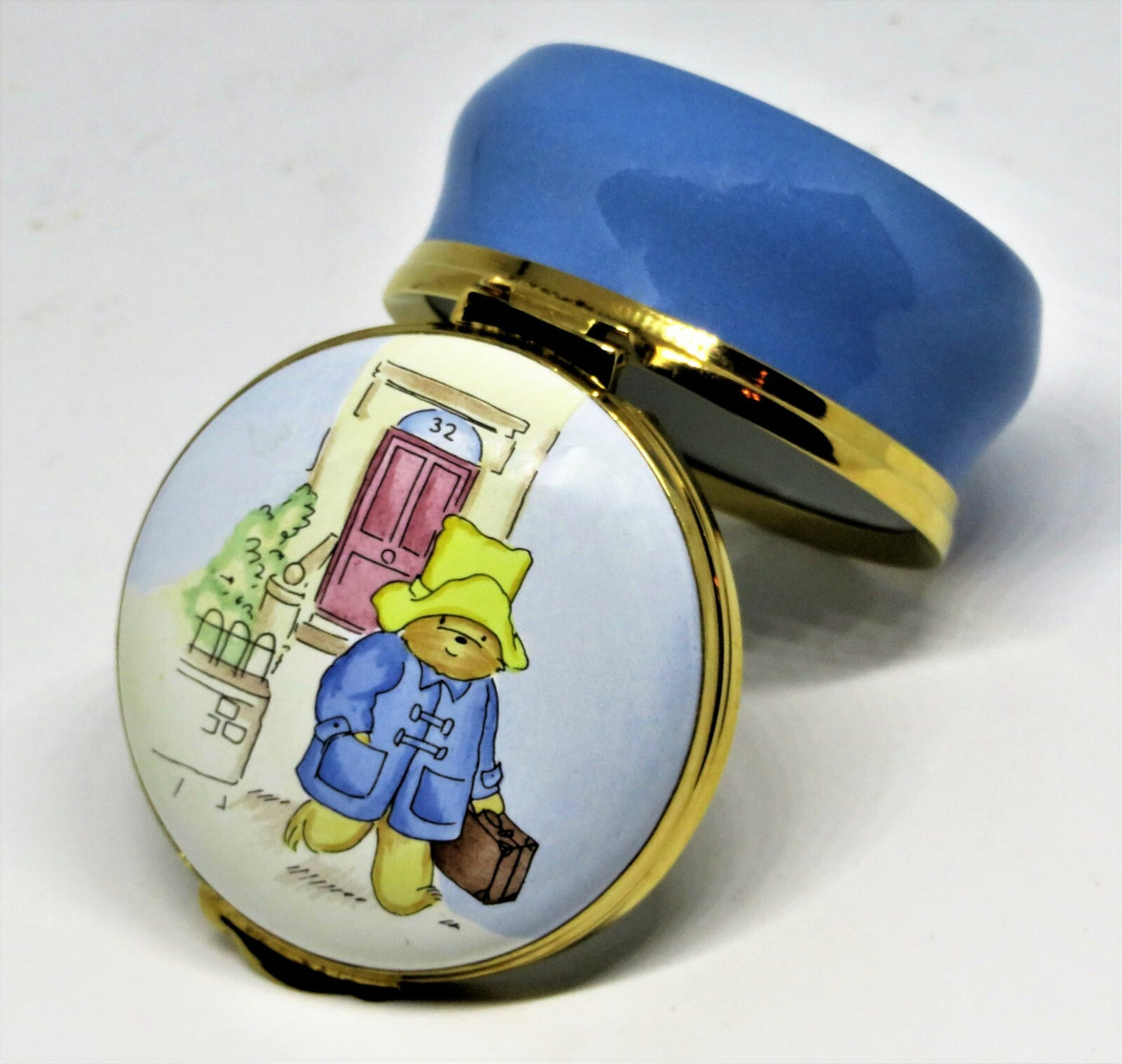 CRUMMLES ENGLISH ENAMEL BOX- PADDINGTON BEAR & SUITCASE - CHILDREN'S BOOKS - MIB