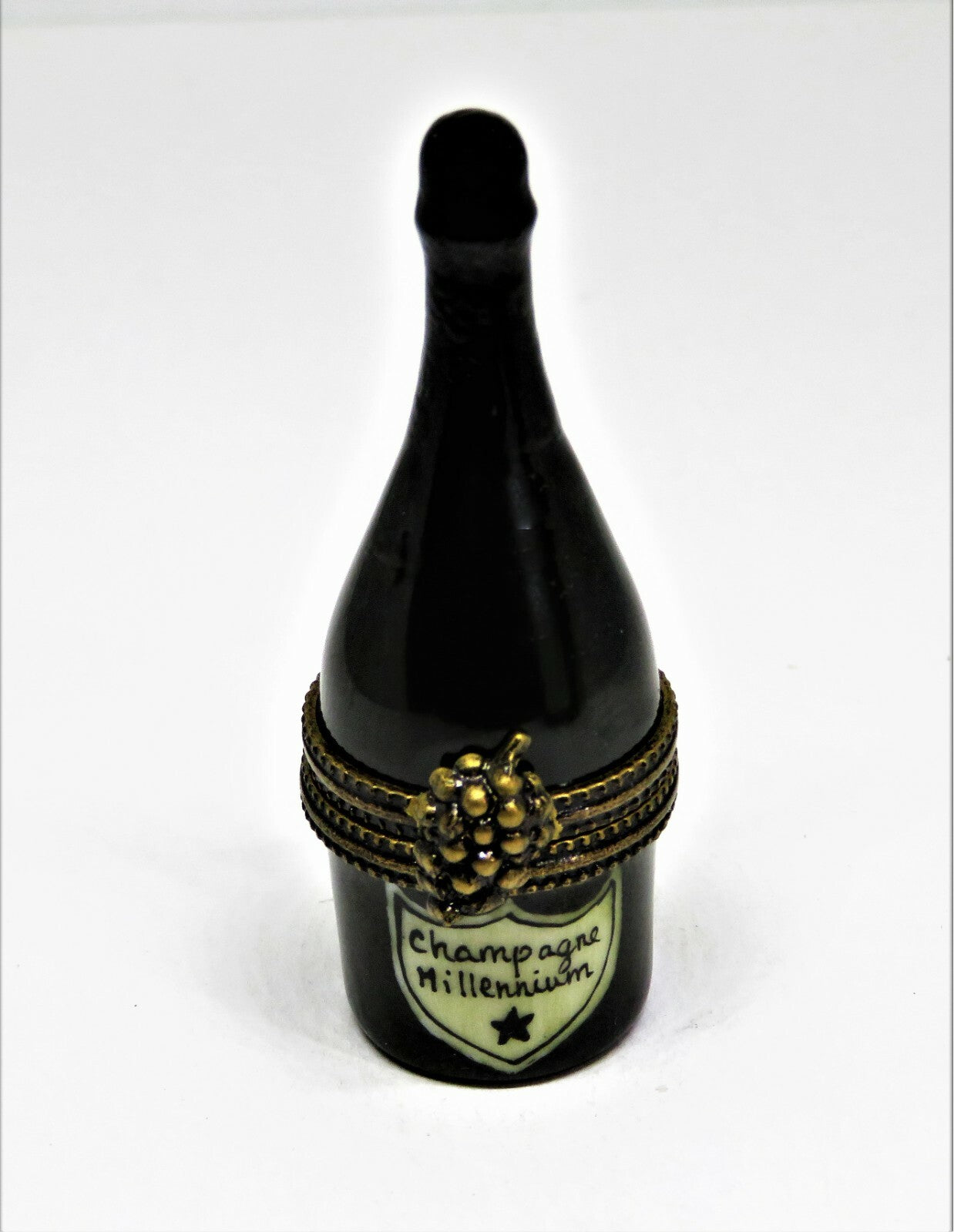 LIMOGES FRANCE 2 BOX SET - CHAMPAGNE CASE - FLUTES &  BOTTLE INSIDE - GRAPE LEAF