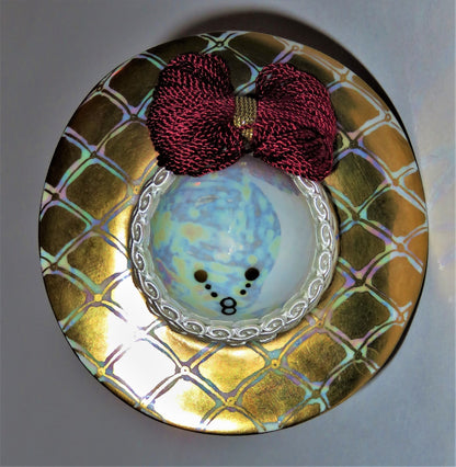 LIMOGES FRANCE BOX ~ PARIS HAT ~ FIONA SAUNDERS ~ BRAID & FABRIC BOW ~ LE 47/300