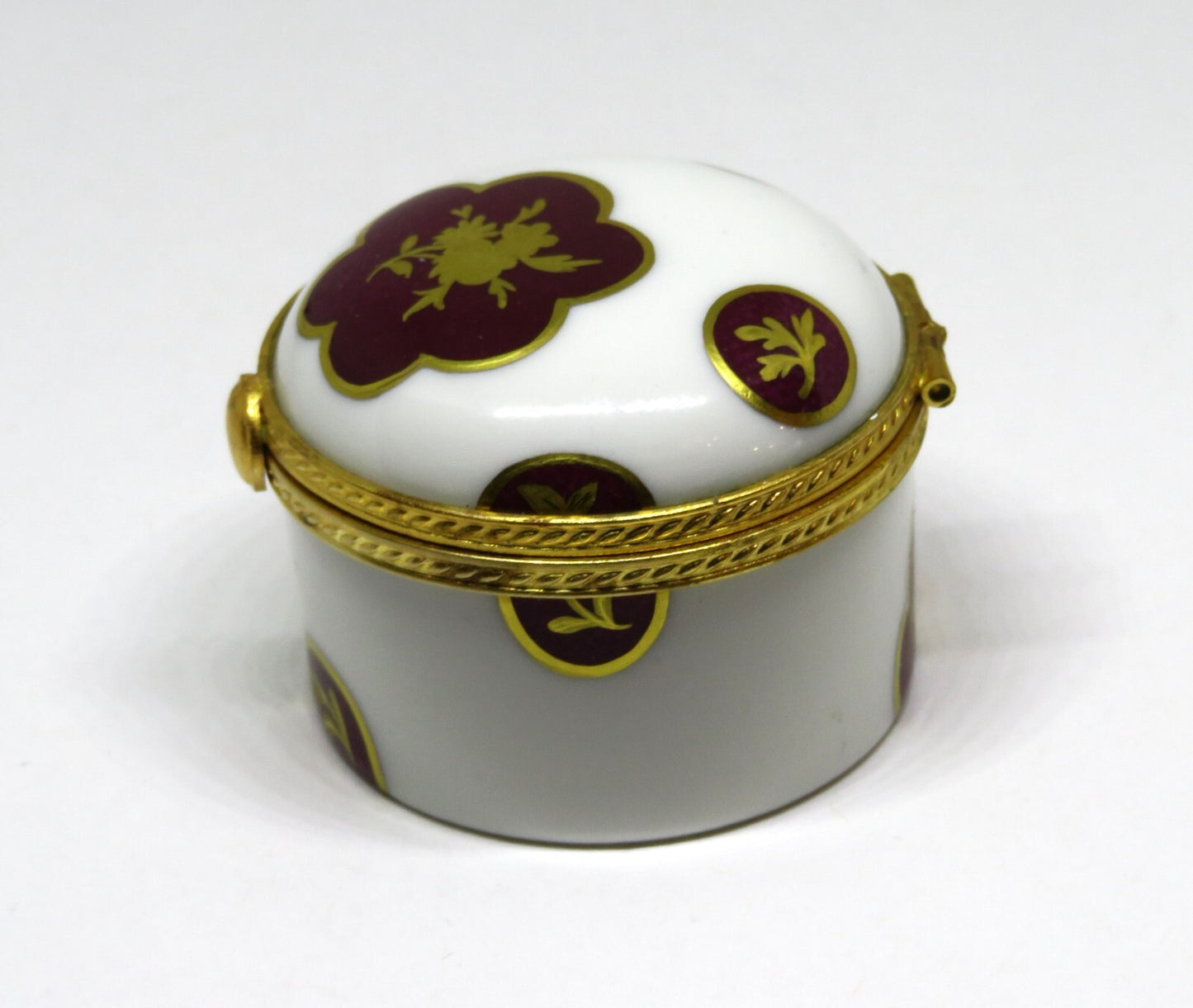 LIMOGES BOX - TIFFANY PRIVATE STOCK -LE TALLEC- CELESTE - FLOWERS & CIRCLES 2002