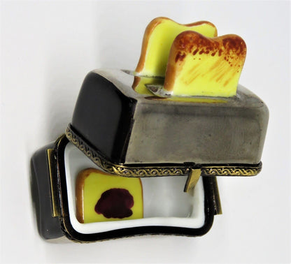 LIMOGES FRANCE BOX~ GR ~ RETRO CHROME TOASTER ~ 3D PIECE OF TOAST & JELLY INSIDE
