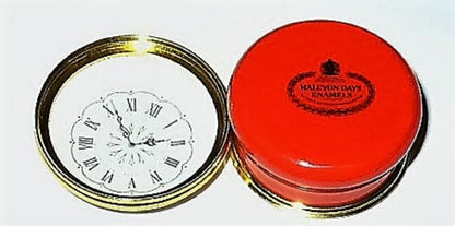HALCYON DAYS ENAMEL BOX - CLOCK